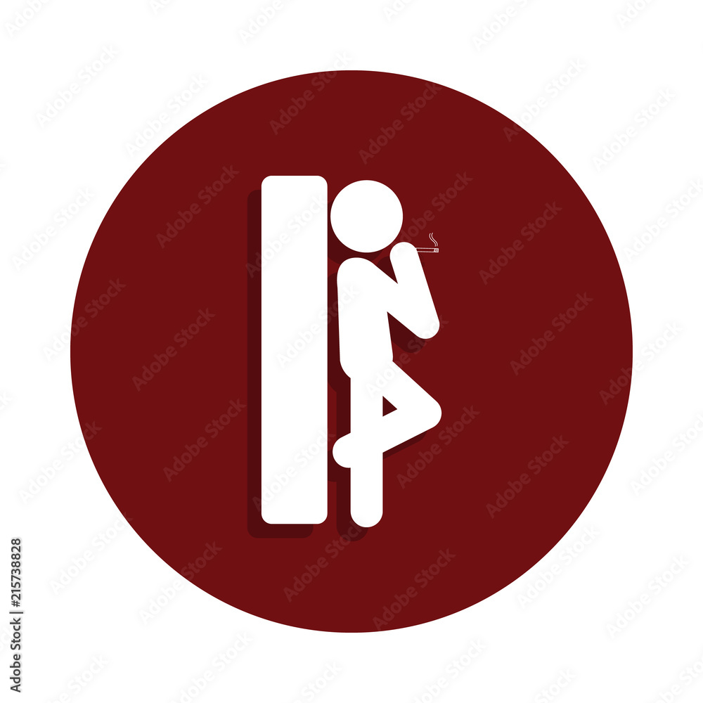 Poster smoking icon in glyph badge style. one of bad habbits collection icon can be used for ui/ux