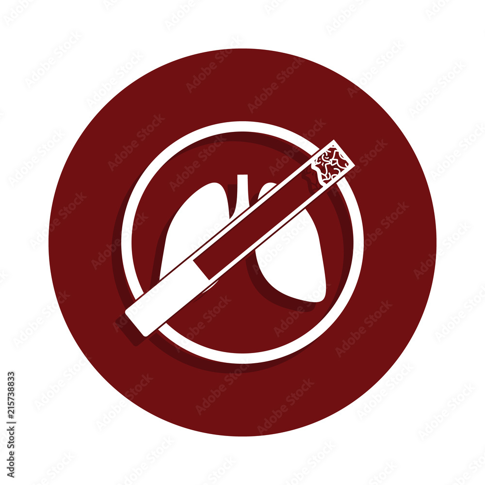 Poster harm of cigarettes icon in glyph badge style. one of bad habbits collection icon can be used for ui/