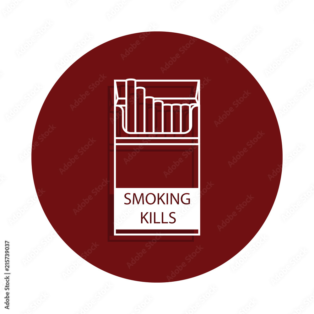 Aufkleber open pack of cigarettes icon in glyph badge style. one of bad habbits collection icon can be used fo
