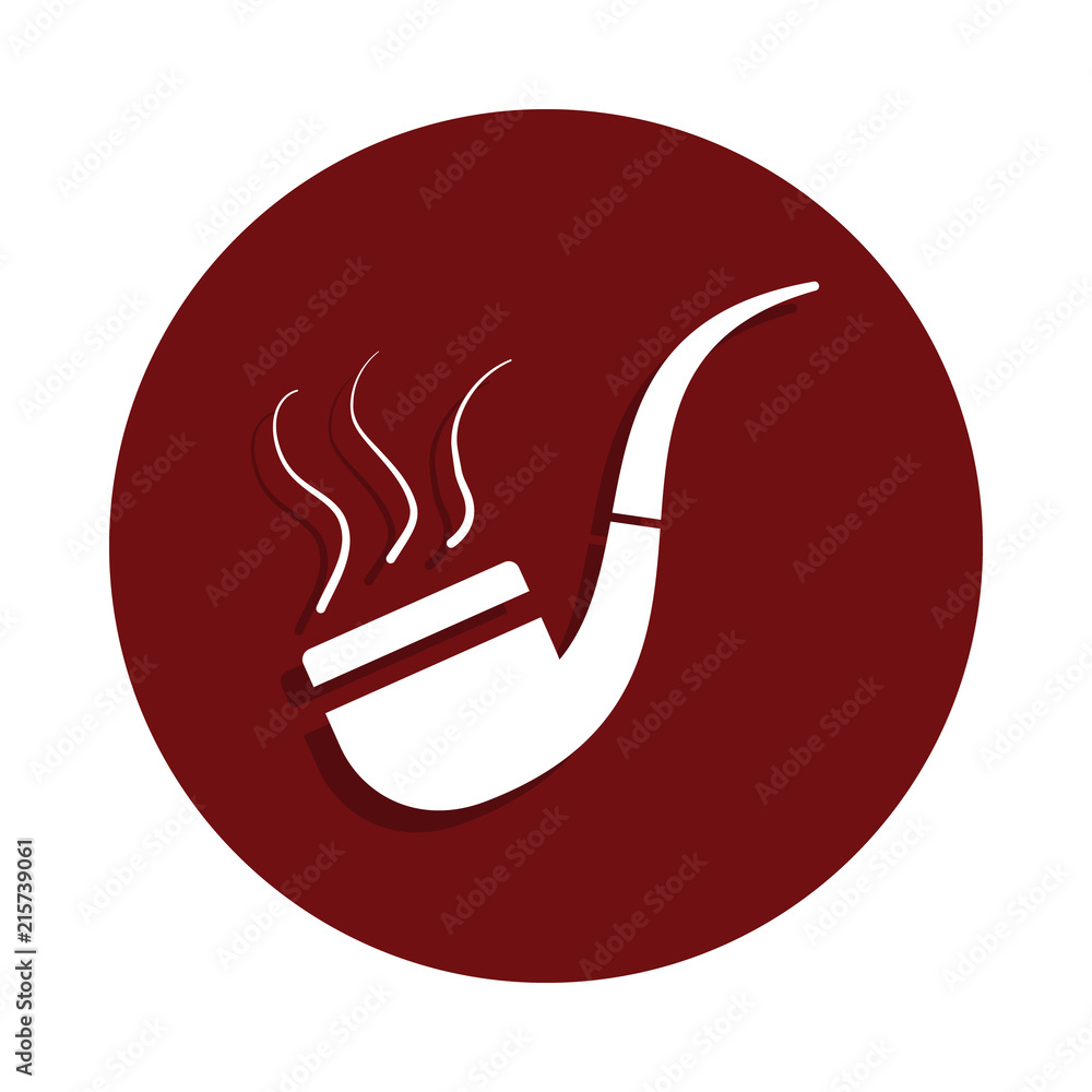 Poster tobacco pipe icon in glyph badge style. one of bad habbits collection icon can be used for ui/ux