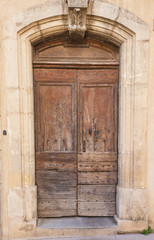 old  wooden door in France.