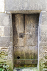 The ancient a wooden door in Spain