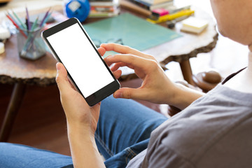 man using mobile smart phone