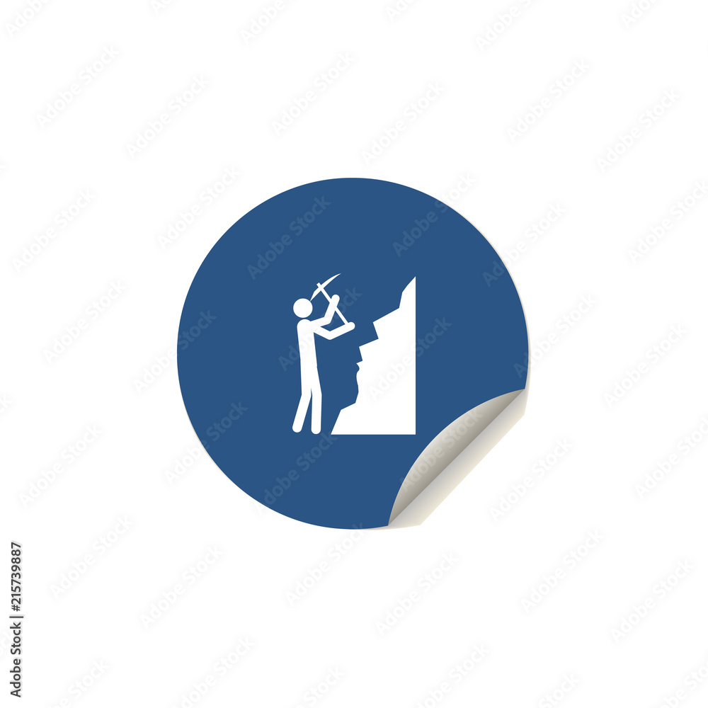 Poster miner icon in sticker style. one of people in work collection icon can be used for ui/ux