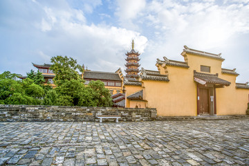 Ancient city walls and temples in Nanjing, China
