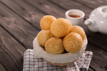 onde-onde. indonesian traditional street food