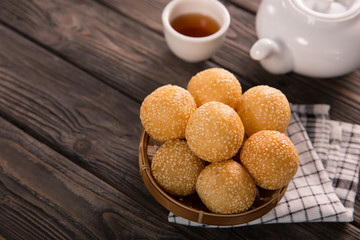 onde-onde. indonesian traditional street food