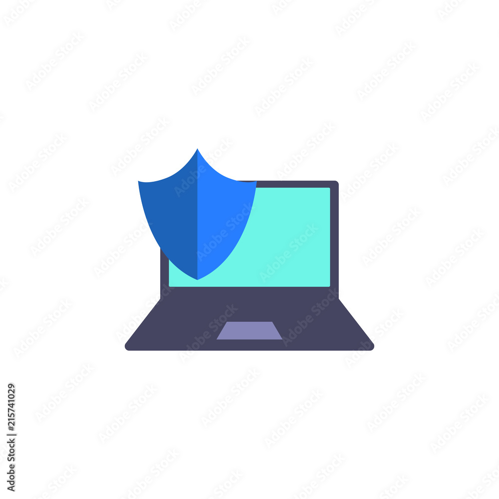 Aufkleber laptop under protection icon. element of cyber security icon for mobile concept and web apps. colore