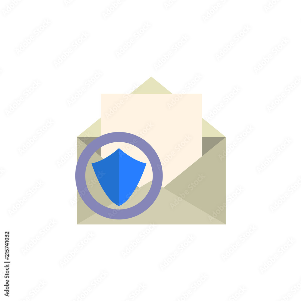 Poster protected letters icon. element of cyber security icon for mobile concept and web apps. colored prot