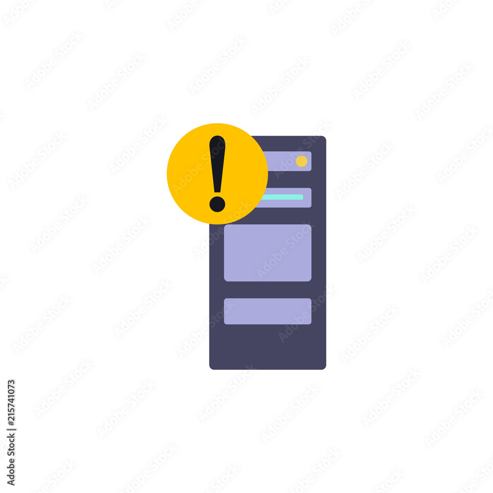 Poster exclamation point on computer icon. element of cyber security icon for mobile concept and web apps. 