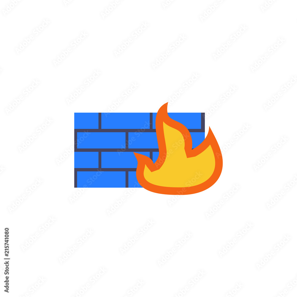 Aufkleber firewall icon. Element of cyber security icon for mobile concept and web apps. Colored firewall icon can be used for web and mobile