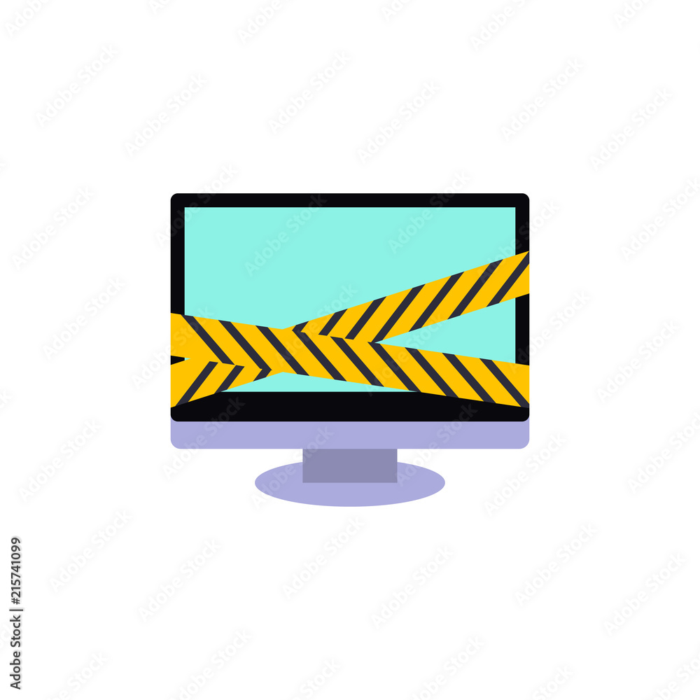 Poster ribbon on the monitor icon. element of cyber security icon for mobile concept and web apps. colored 