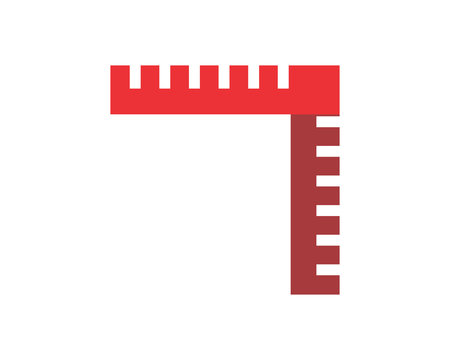 red ruler scale fix repair tool image vector icon logo