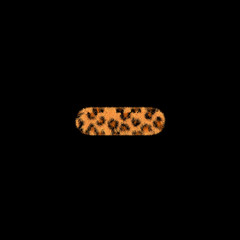 3D Rendering Creative Illustration Leopard Print Furry Symbol Minus