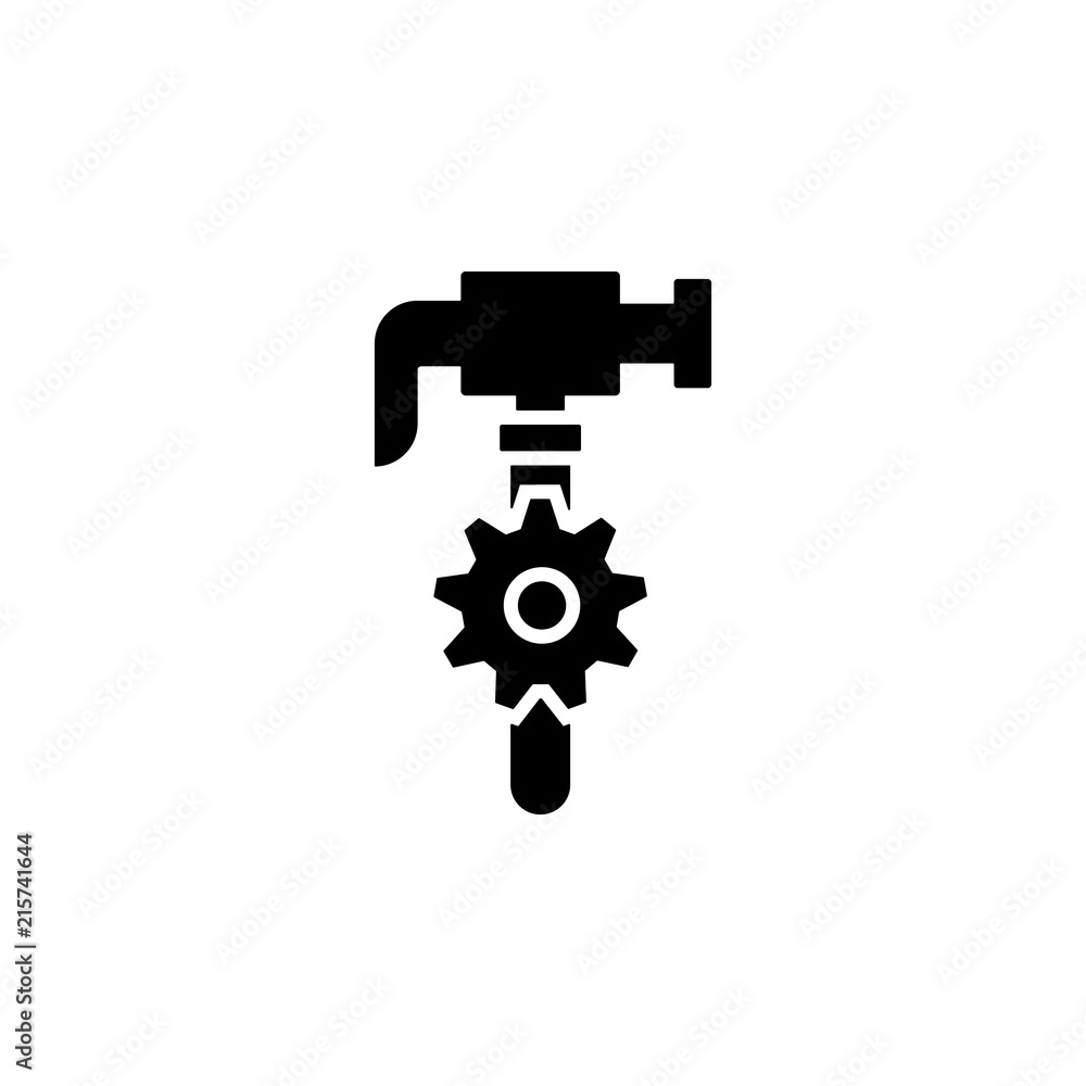 Poster hammer and mechanism icon. element of engineering icon. premium quality graphic design icon. signs a