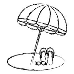 umbrella beach with sandals