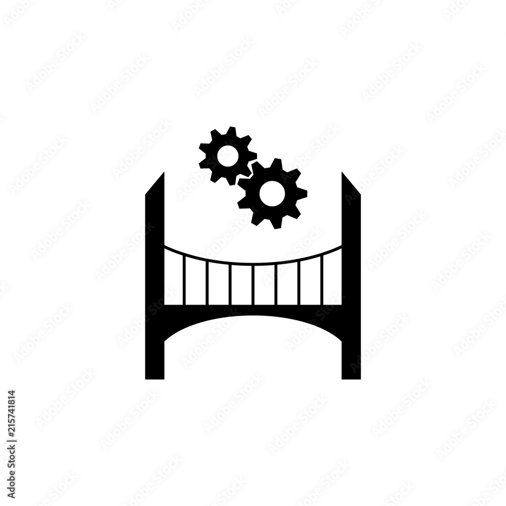 Poster bridge and mechanism icon. element of engineering icon. premium quality graphic design icon. signs a