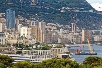 Fototapeta na wymiar Monaco skyline and coastline