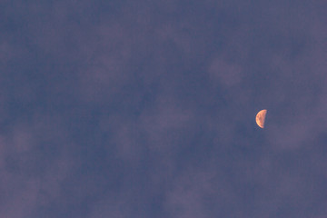 Bright sky background with half moon