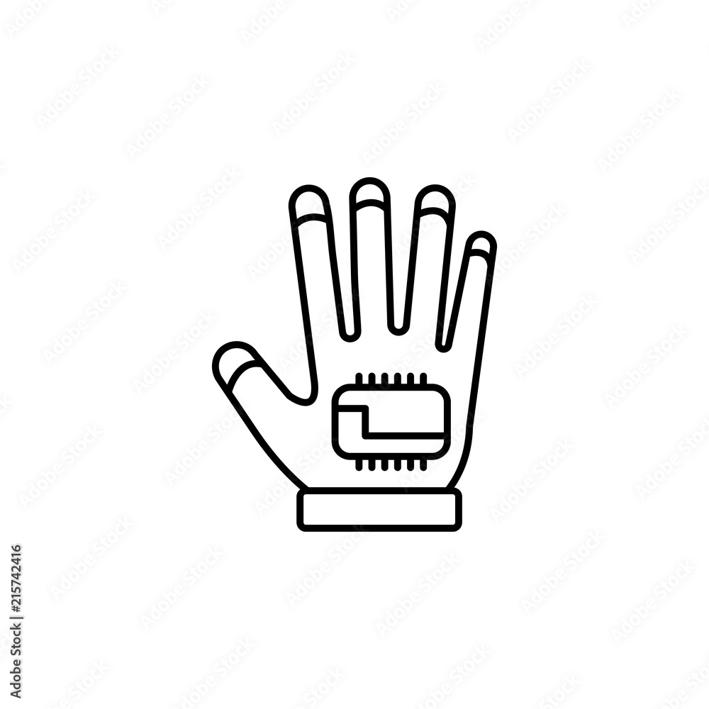 Poster virtual reality gloves icon. element of virtual reality for mobile concept and web apps illustration