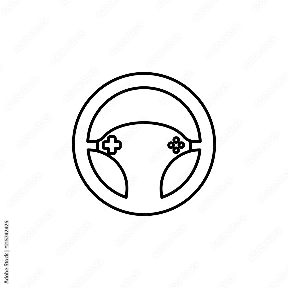 Poster game steering wheel icon. element of virtual reality for mobile concept and web apps illustration. t