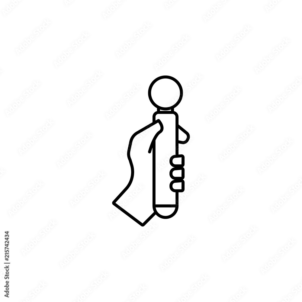 Poster playing stick icon. element of virtual reality for mobile concept and web apps illustration. thin li