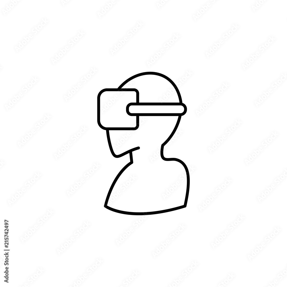 Poster a man in virtual reality glasses icon. element of virtual reality for mobile concept and web apps il