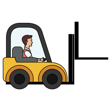 Forklift With Driver Icon