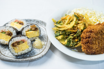 太巻きと揚げ物