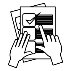 Fototapeta premium hand with checklist document