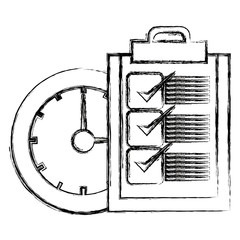checklist clipboard with watch