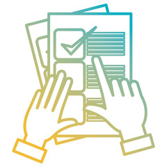 hand with checklist document