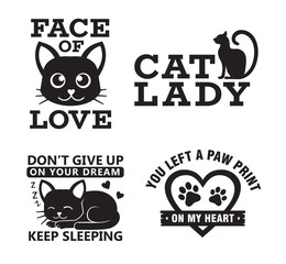 funny pet quote poster typography vector design set