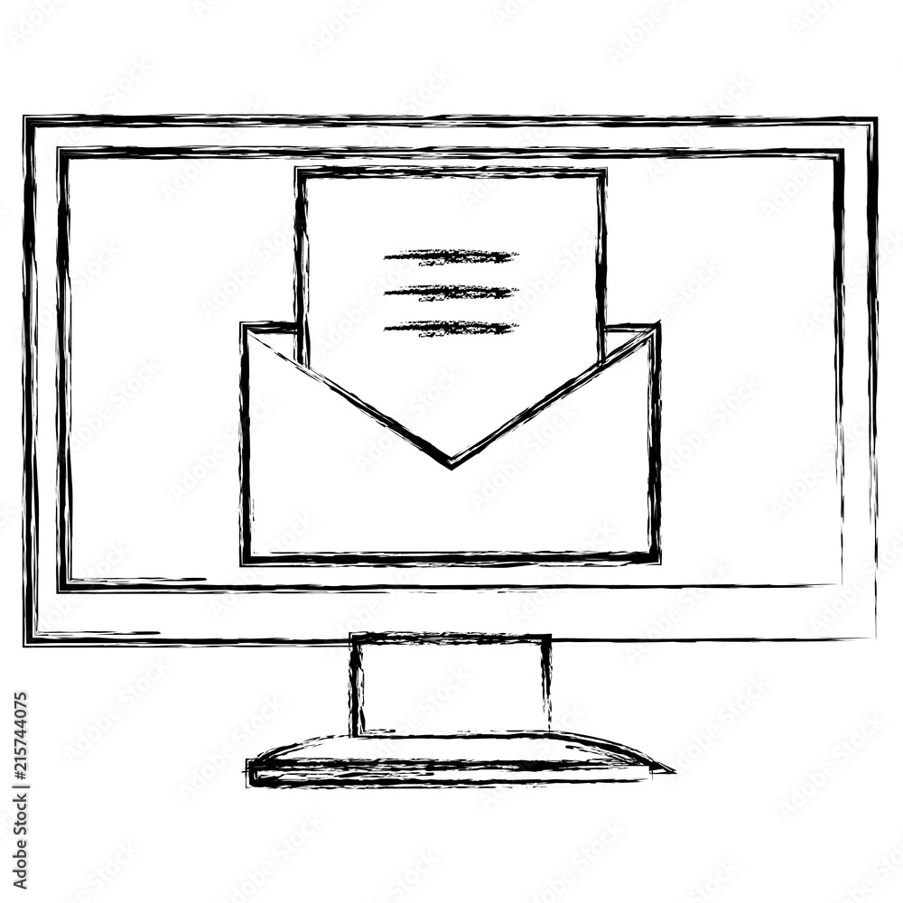 Poster monitor computer with envelope mail