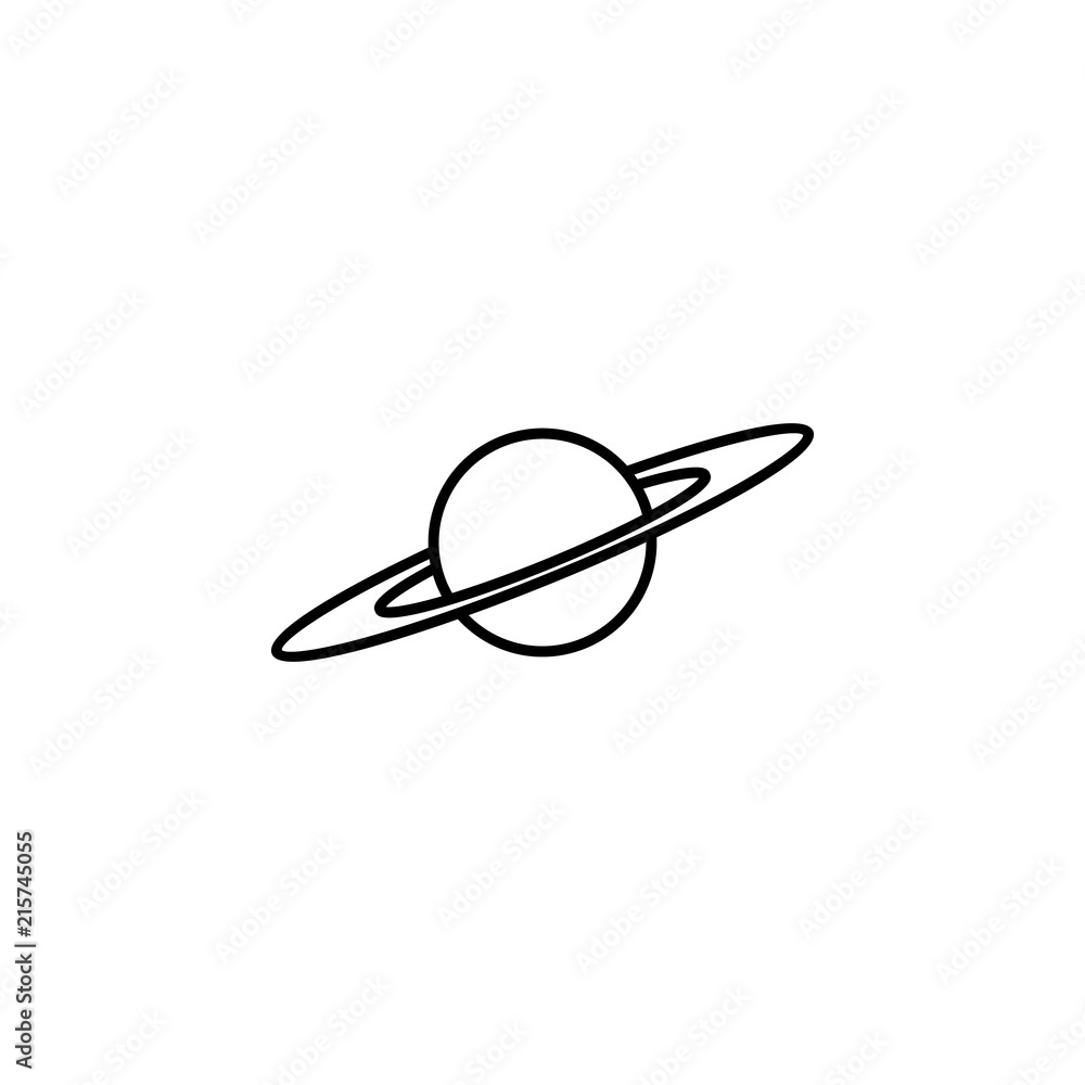 Poster planet saturn icon. element of space for mobile concept and web apps illustration. thin line icon fo