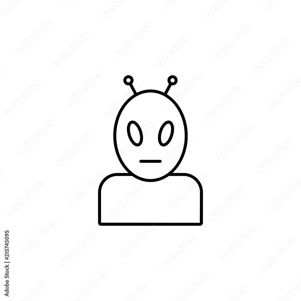 Poster alien icon. element of space for mobile concept and web apps illustration. thin line icon for websit