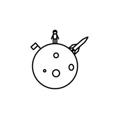 man on the moon icon. Element of space for mobile concept and web apps illustration. Thin line icon for website design and development, app development