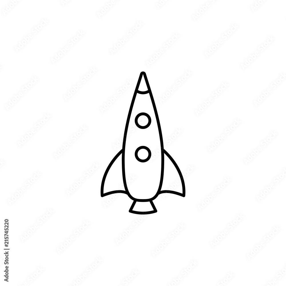 Poster rocket icon. element of space for mobile concept and web apps illustration. thin line icon for websi