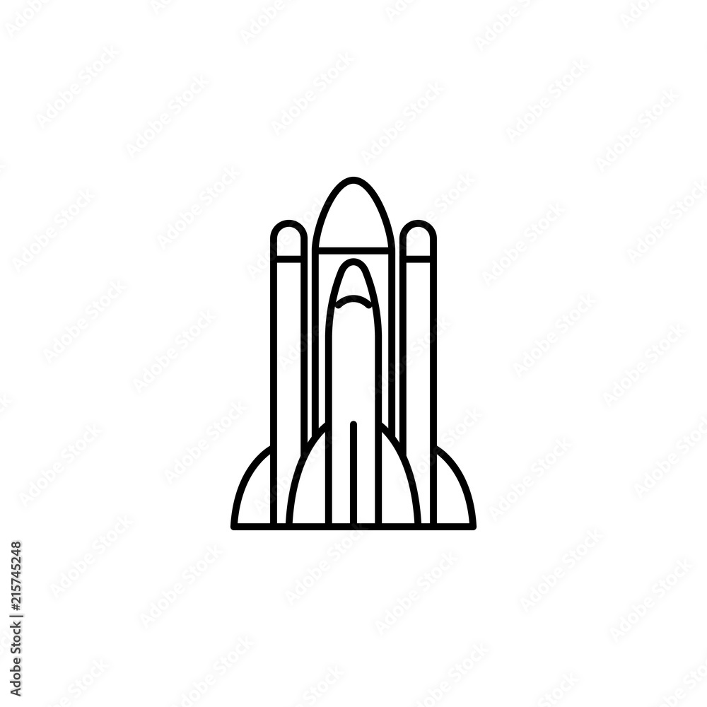 Poster rocket icon. element of space for mobile concept and web apps illustration. thin line icon for websi