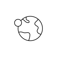 Earth icon. Element of space for mobile concept and web apps illustration. Thin line icon for website design and development, app development