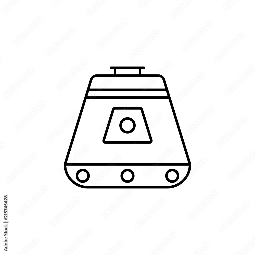 Poster spaceship icon. element of space for mobile concept and web apps illustration. thin line icon for we