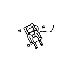 cosmonaut in space icon. Element of space for mobile concept and web apps illustration. Thin line icon for website design and development, app development