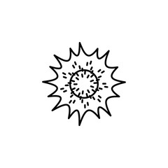 the sun icon. Element of space for mobile concept and web apps illustration. Thin line icon for website design and development, app development