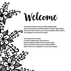 Collection of welcome card floral design vector illustration