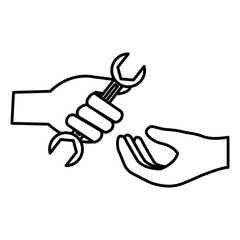 Obraz premium hand with wrench tool