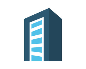blue building tower skyscraper cityscape skyline image vector icon logo