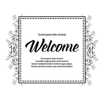 Greeting card of welcome floral art collection vector illustration