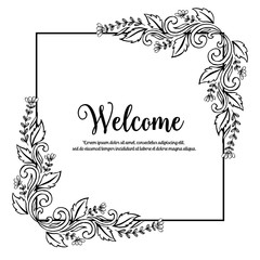 Welcome design art greeting card floral vector illustration