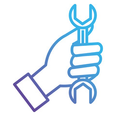 hand with wrench tool