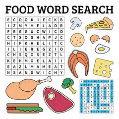 Food word search game for kids - 215746877